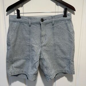 Taylor Stitch Blue Flat Front Shorts for Casual Wear